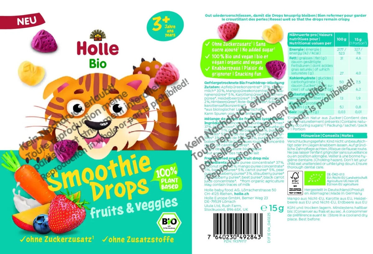 Holle Organic Fruits & Veggie Smoothie Drops (15g) - Image 2