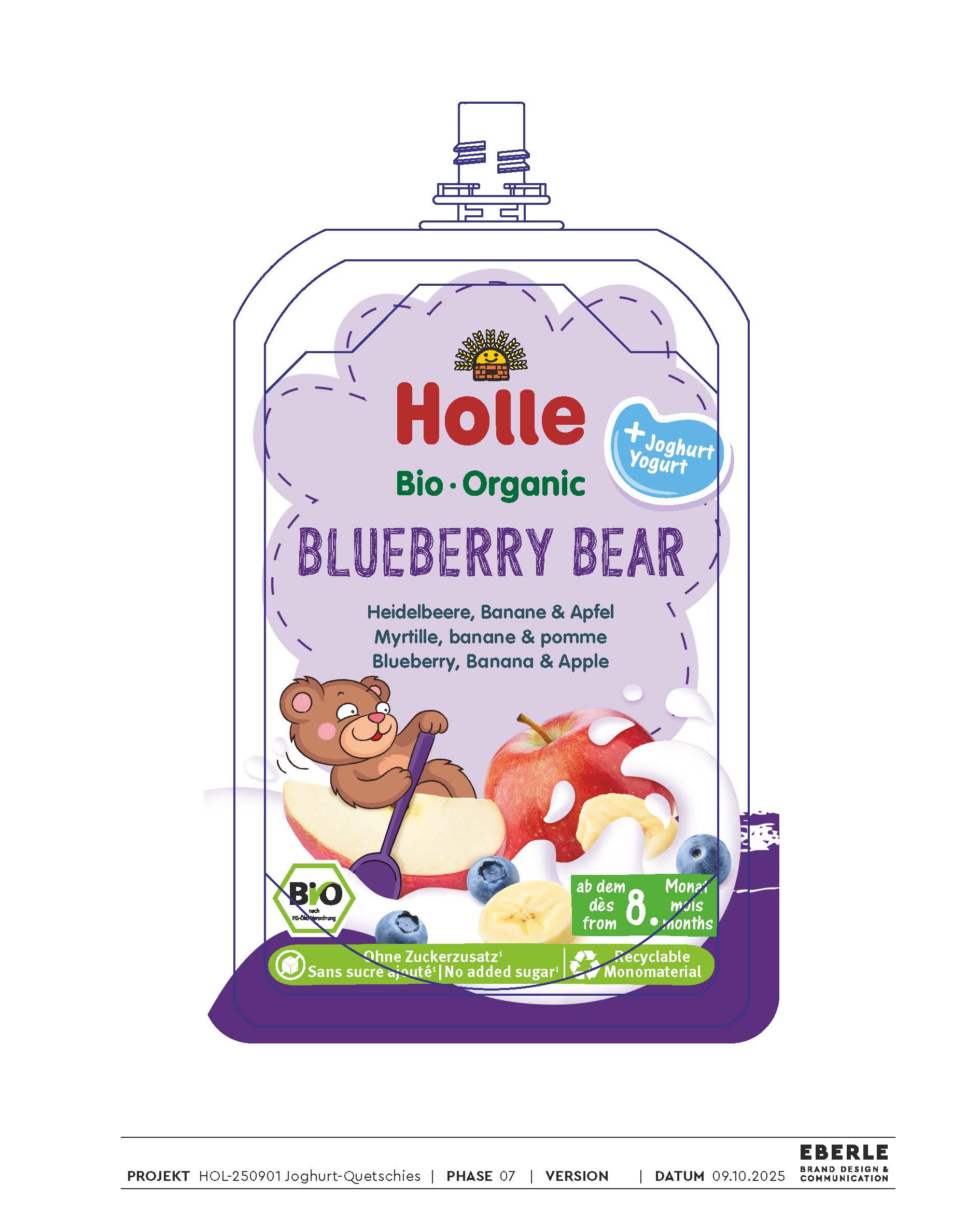 Holle Blueberry Bear Yogurt (100g) - Image 2